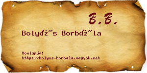 Bolyós Borbála névjegykártya