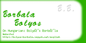 borbala bolyos business card